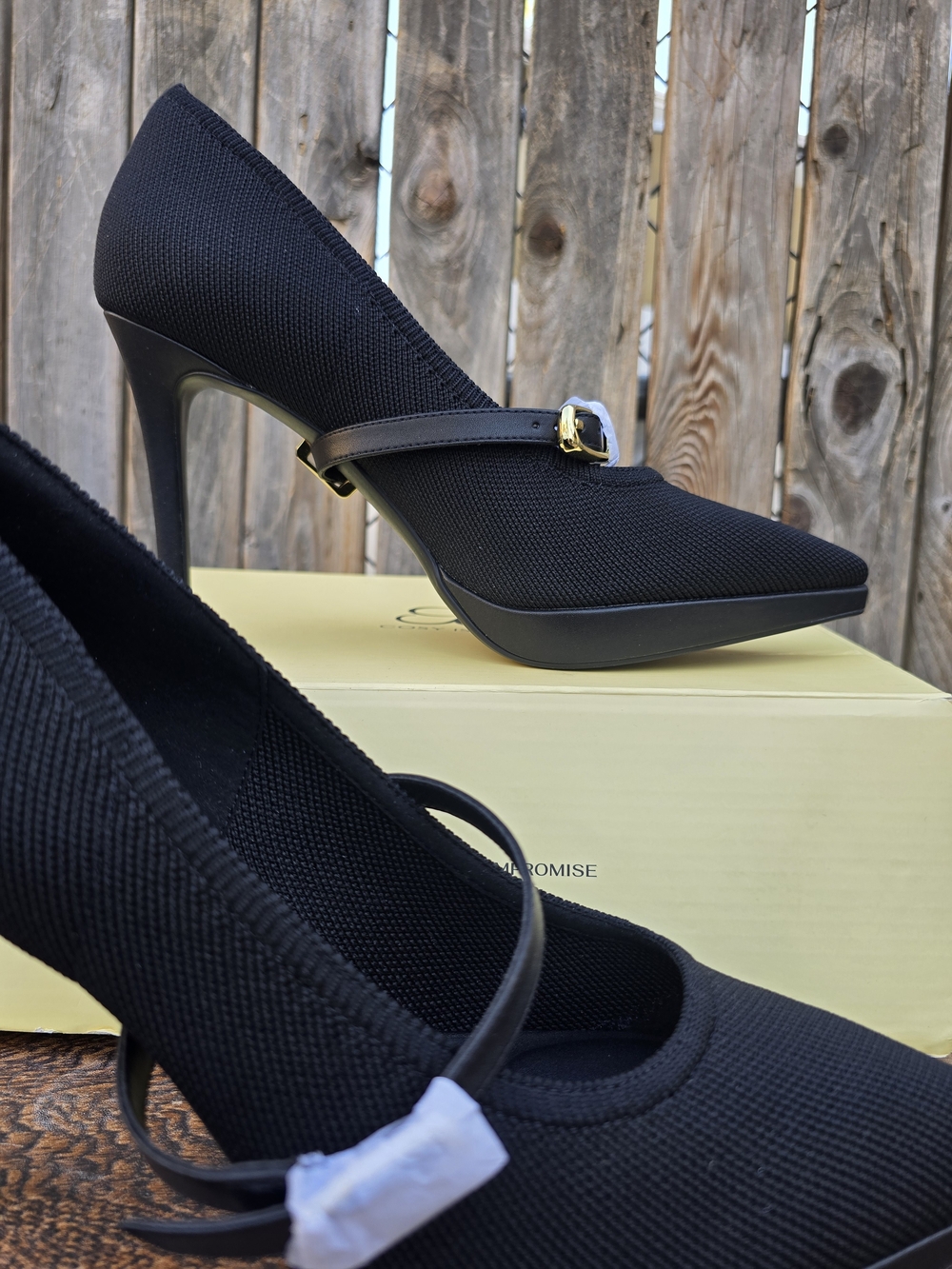 Cozy Island Comfy Black Pointed Toe Heels Shoes Size 9.5 - Picture 5 of 13